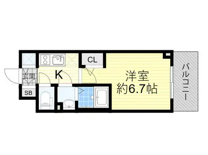 エスリード ザ・グラン大阪ノース(1K/11階)の間取り写真