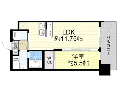 プレジオ三国EURO(1LDK/7階)の間取り写真