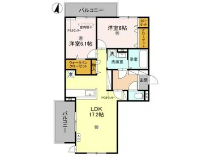 CASA. FILANTE Ⅴ(2LDK/3階)の間取り写真