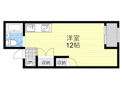 太陽マンション(ワンルーム/2階)の間取り写真