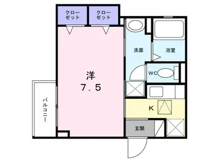コンテ石橋(1K/2階)の間取り写真