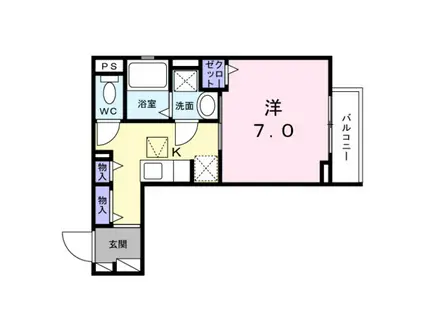 コンテ石橋(1K/1階)の間取り写真