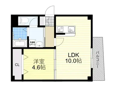 GARDENIA茨木(1LDK/1階)の間取り写真