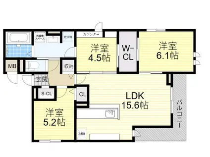 クラシスト泉町(3LDK/3階)の間取り写真