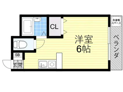 エスポワール茨木(ワンルーム/4階)の間取り写真