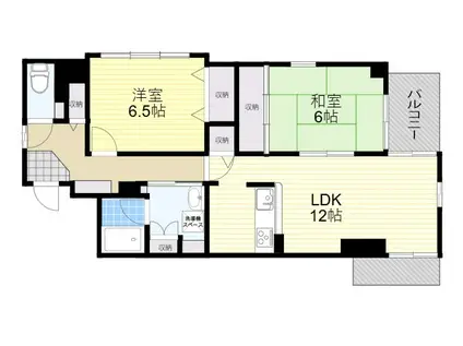 ヴェルファーレ南茨木(2LDK/4階)の間取り写真