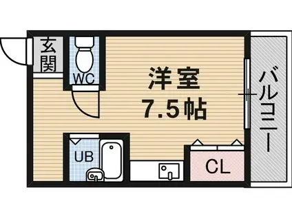 アンフィニィ橋の内Ⅱ(ワンルーム/4階)の間取り写真