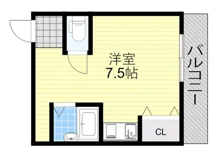 アンフィニィ橋の内Ⅱ(ワンルーム/2階)の間取り写真
