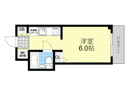 イーストヴィレッジ茨木(ワンルーム/1階)の間取り写真