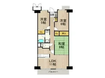 サワン東太田(3LDK/4階)の間取り写真