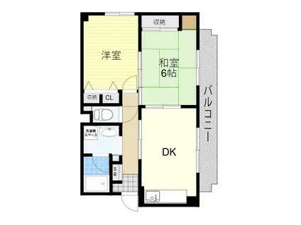 エスポワール新中条(2DK/1階)の間取り写真