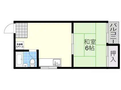 奥田孝コーポ(1K/1階)の間取り写真