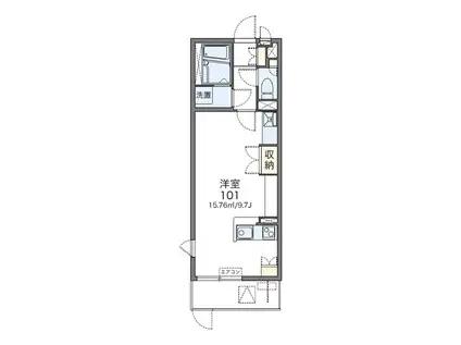 大阪モノレール 摂津駅 徒歩5分 3階建 築13年(ワンルーム/1階)の間取り写真