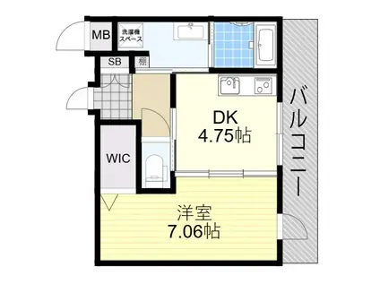 ラ・リュールMJ(1DK/1階)の間取り写真