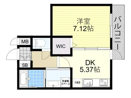 ラ・リュールMJ(1DK/3階)の間取り写真