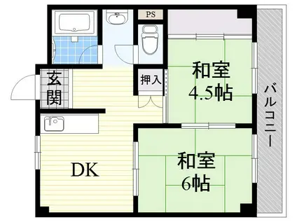 メゾンプランタン(2DK/3階)の間取り写真