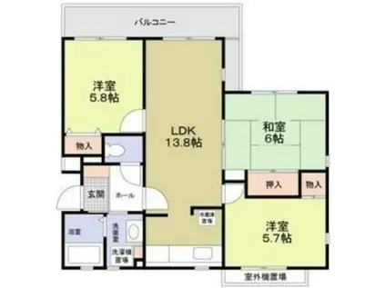 コート若園(3LDK/2階)の間取り写真