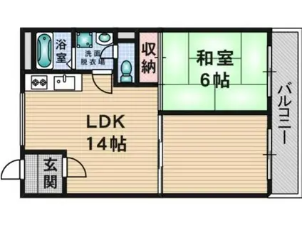 ハイツ穂積(1LDK/3階)の間取り写真