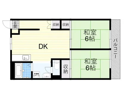 ハイツ穂積(2DK/2階)の間取り写真