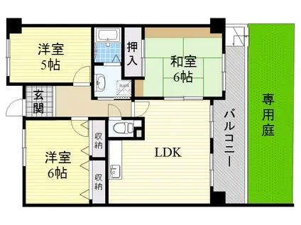 ミューズコート(3LDK/1階)の間取り写真