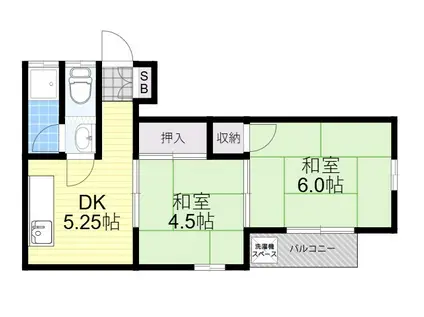 第2殿村マンション(2DK/2階)の間取り写真