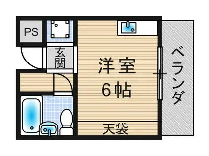 コーポ扇(ワンルーム/3階)の間取り写真