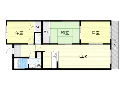 シャンテハイツ(3LDK/1階)の間取り写真