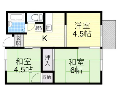ハイツベインテⅠ(3K/2階)の間取り写真