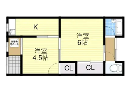 増田文化(2K/2階)の間取り写真