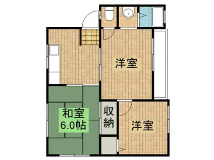 ハイツ茨木(3DK/1階)の間取り写真