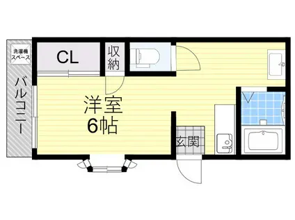 ピュア茨木(ワンルーム/2階)の間取り写真