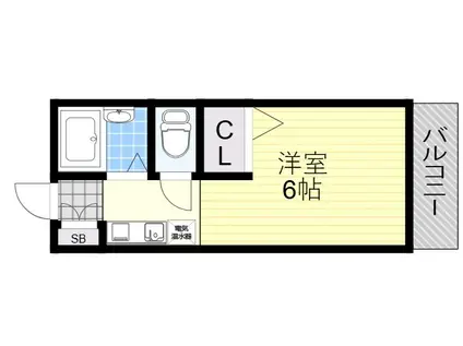 ブロッサムコート(1K/2階)の間取り写真