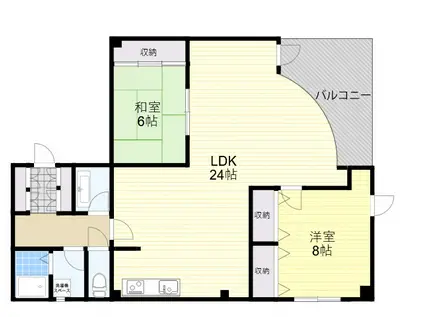 シオンズガーデン花川(2LDK/1階)の間取り写真