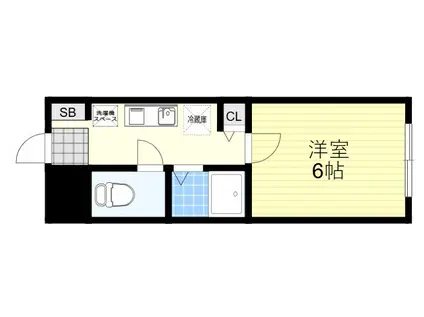ピュアメゾン(1K/2階)の間取り写真