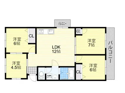 ゼンコウコーポラス5号館(3LDK/3階)の間取り写真