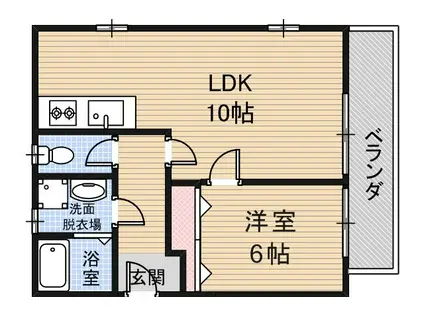 三井マンション(1LDK/1階)の間取り写真
