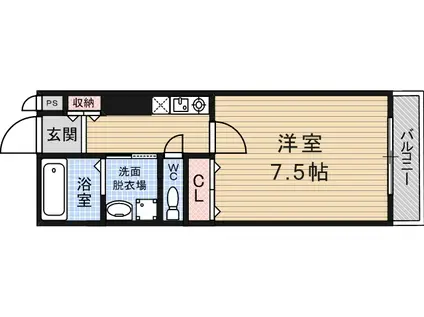 CASA CALMA(1K/1階)の間取り写真