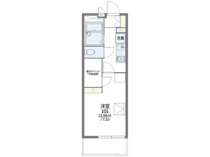 レオパレス見付山(1K/1階)の間取り写真