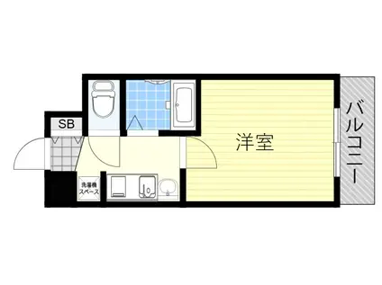 メビウス佃レジデンス(1K/3階)の間取り写真