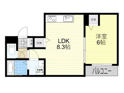 メゾンみけ(1LDK/1階)の間取り写真