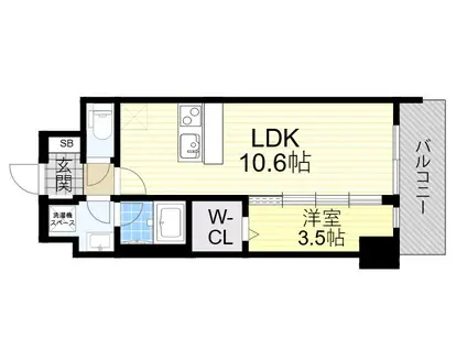スプランディッド9(1LDK/7階)の間取り写真