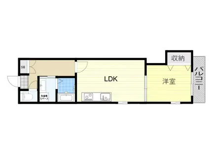 LA VIE BELLE 宝山町(1LDK/1階)の間取り写真