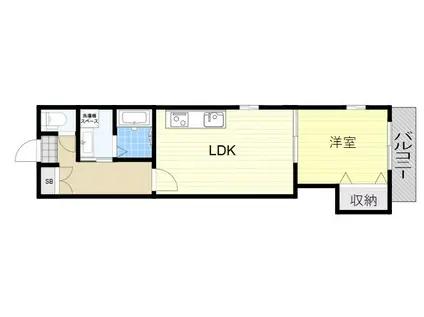 LA VIE BELLE 宝山町(1LDK/2階)の間取り写真