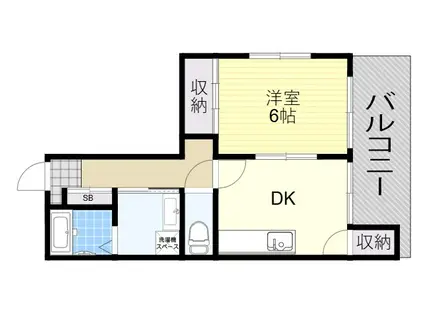 東豊ビルマンション(1DK/4階)の間取り写真
