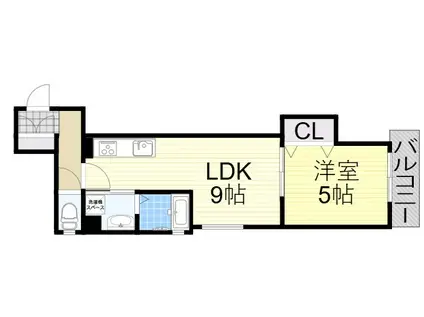 クリエオーレ豊島南(1LDK/1階)の間取り写真