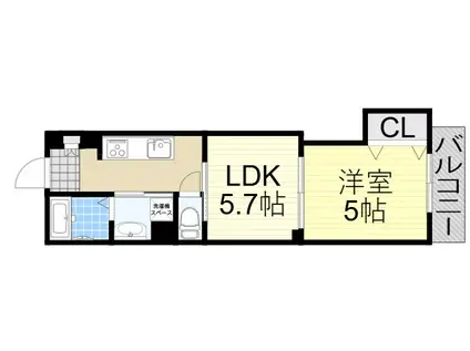 クリエオーレ豊島南(1LDK/1階)の間取り写真