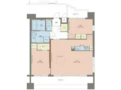 プレジオ東三国(2LDK/9階)の間取り写真