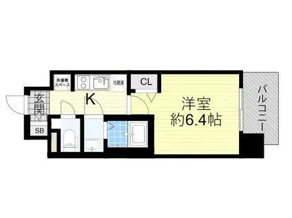 アドバンス大阪ビヤン(1K/10階)の間取り写真