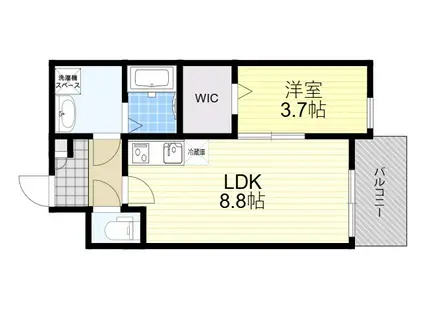 ナンノ第29号館(1LDK/2階)の間取り写真