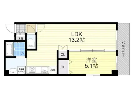 グランジュテ寺畑(1LDK/2階)の間取り写真